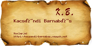 Kacsándi Barnabás névjegykártya