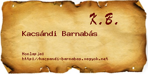 Kacsándi Barnabás névjegykártya