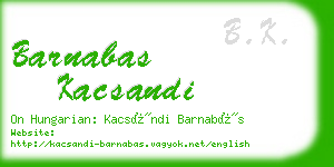 barnabas kacsandi business card